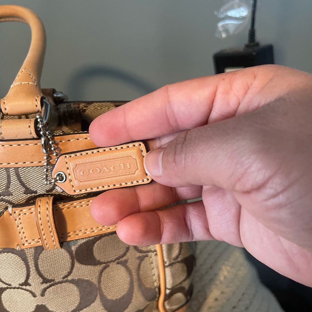 Coach Brown and Tan Signature Tote Bag - Picture 5 of 8